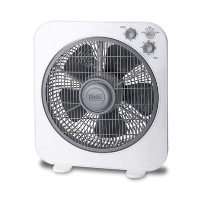 40W Box Desk Fan 12 Inch Fan Diameter, 3 Speeds Low/Medium/High And 5 Blade Design With Adjustable Portable/Travel Friendly Body To Direct Swing