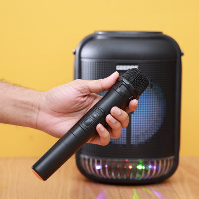 Geepas Rechargeable Portable Speaker - Portable Handle with 1800 MAH Huge Battery | TWS Connection & Compatible with BT/ USB/ AUX/ FM/ Micro SD | Ideal for Home, Hotels & Outdoor Use