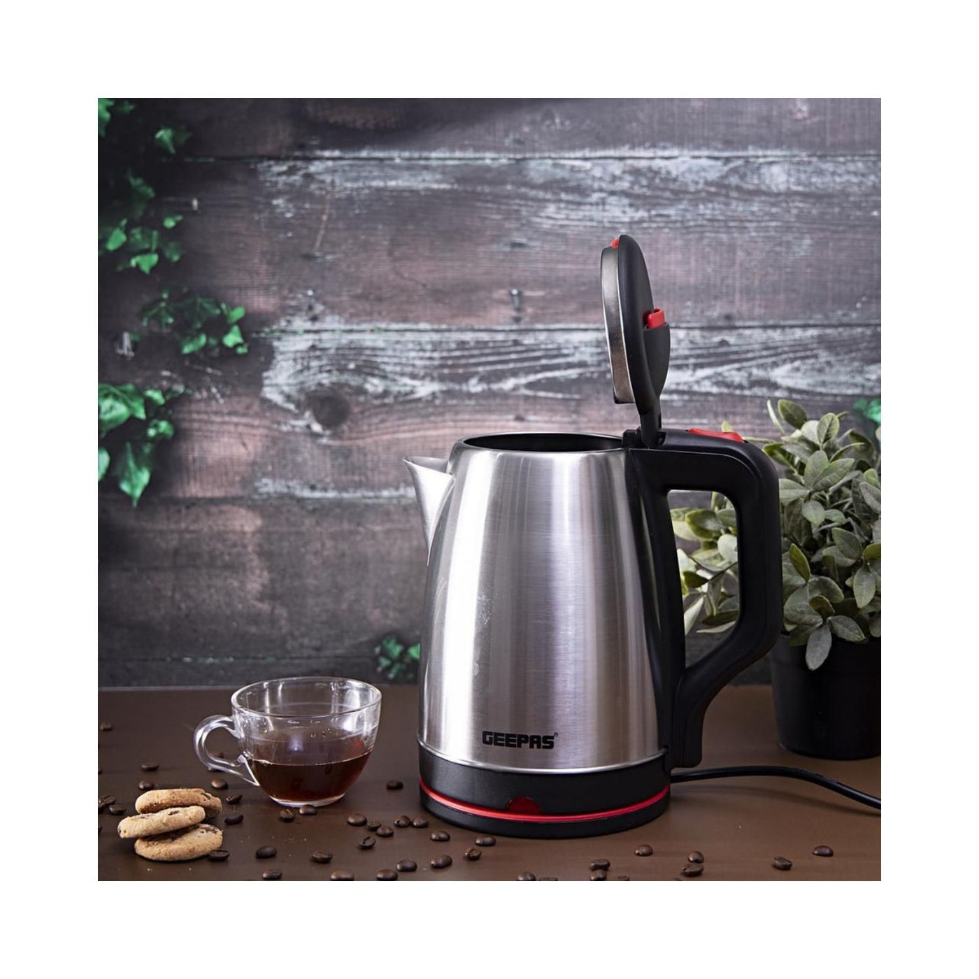 Geepas GK38042 1.8L Electric Kettle - Stainless Steel Body| Auto Shut-Off & Boil-Dry Protection | Heats up Quickly & Easily | Boil for Water, Tea & Coffee Maker