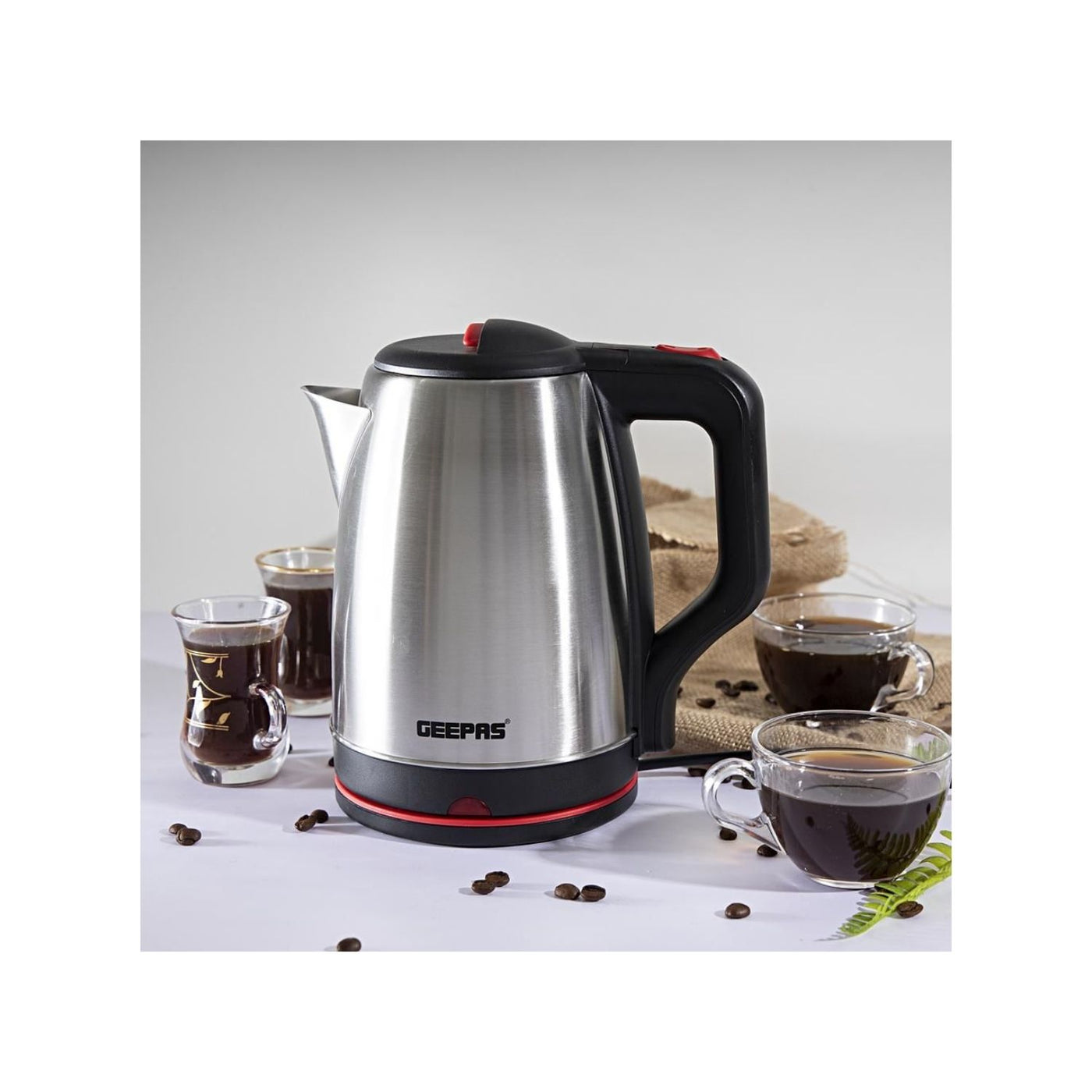 Geepas GK38042 1.8L Electric Kettle - Stainless Steel Body| Auto Shut-Off & Boil-Dry Protection | Heats up Quickly & Easily | Boil for Water, Tea & Coffee Maker