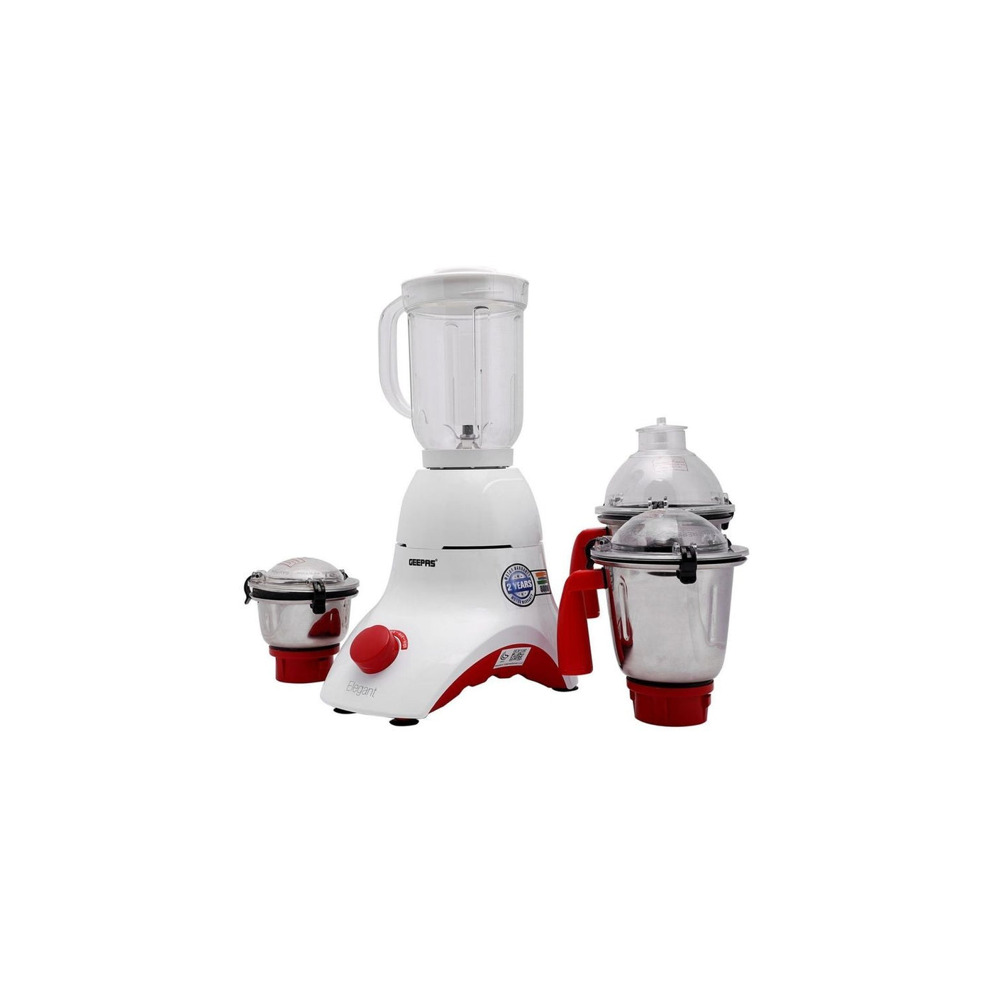 Geepas 800W 4 in 1 Mixer Blender - Stainless Steel Blades & Jars, 3 Speed Control Harmonic Grinding | Overload Protection | Chopper, Coffee Grinder & Smoothie Maker | 2 Year Warranty