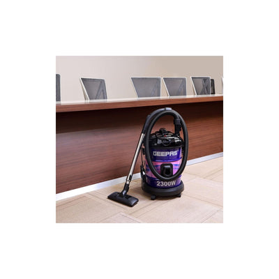 Geepas GVC2588 2300W 2-in-1 Blow and Dry Vacuum Cleaner - Portable Powerful Copper Motor | Comfortable Handle with Adjustable Suction Power | 21L Capacity - Dust Full Indicator - 2-Year Warranty