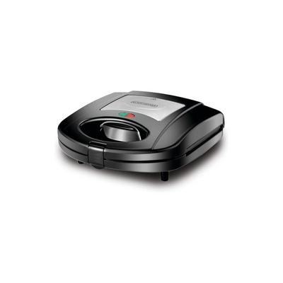 Sandwich & Grill Maker Non-Stick 2-in-1 Interchangeable Sandwich and Grill Maker With Indicator and Ready to Cook Lights 2 Years Warranty 780.0 W TS2120-B5 Black and Sliver