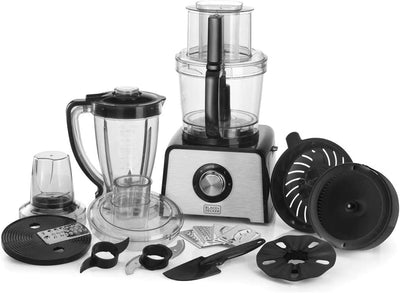 800W 41 Function 4-in-1 Food Processor, Black/Silver