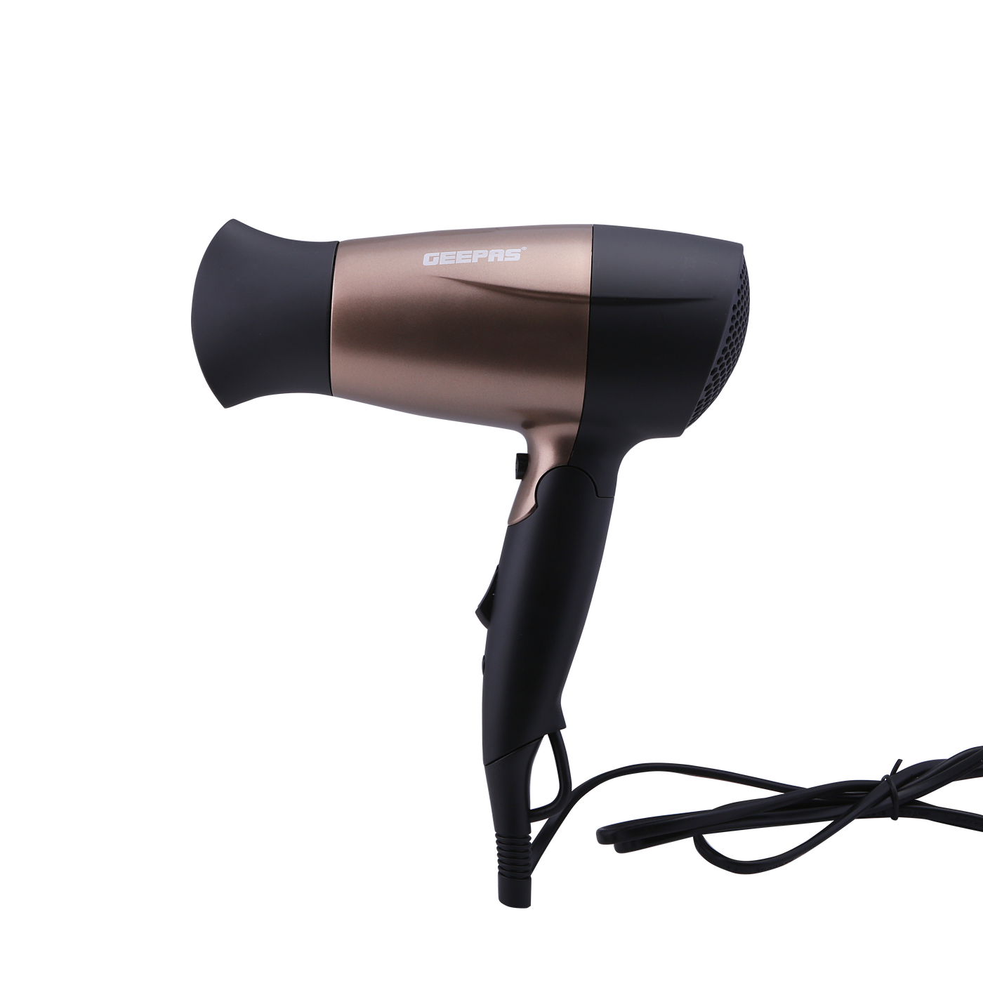 GH8642 1600W Mini Hair Dryer With Foldable Handle - 2-Speed And 2 Temperature Settings, Cool Shot Function, Ideal For All Types Of Hairs Gold/Black