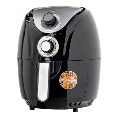 Geepas 1300W Air Fryer with Rapid Air Circulation System, GAF37521 - 100-200 C Adjustable Temperature Control for Healthy Oil Free or Low Fat Cooking - 30 Minute Manual Timer, 2.5L Capacity - 2 Year Warranty