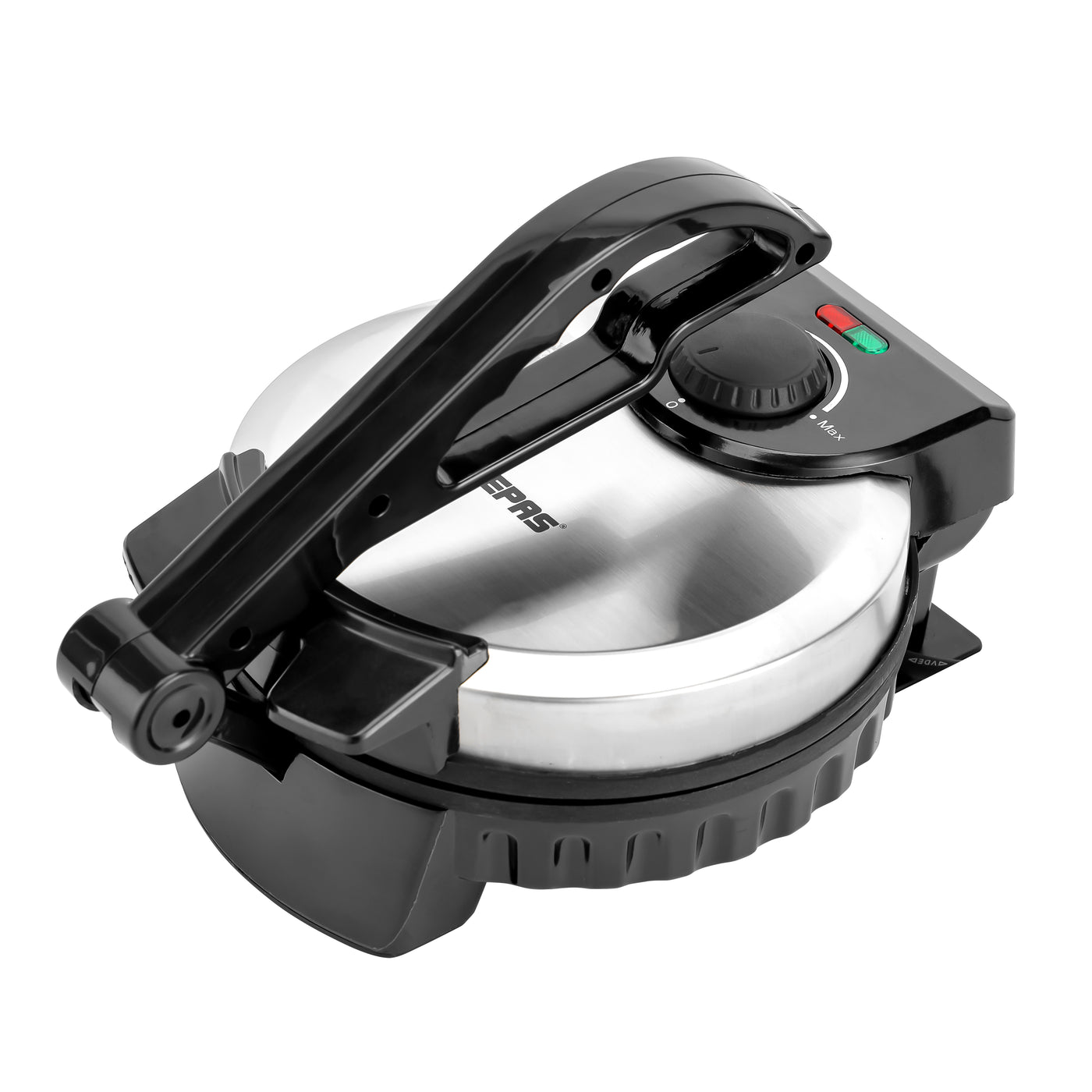 Geepas GCM5429 8" Chapathi Maker - Non-stick Coating with Thermostat Control | Cool Touch Handle with Indicator Lights | Ideal for Making Breads, Chapathi, Roti