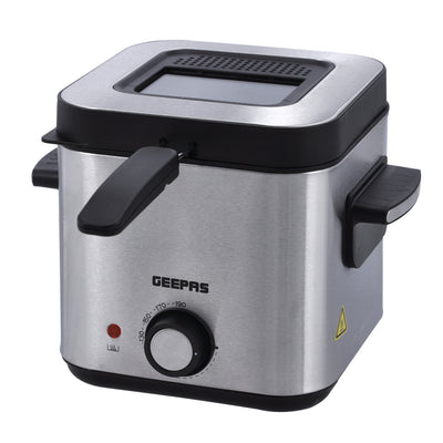 Deep Fryer With Viewing Window Adjustable Temperature Control Non Stick Basket 1.5 L 900 W GDF36016 Silver/Black