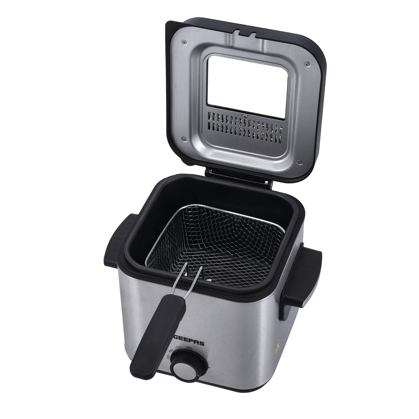 Deep Fryer With Viewing Window Adjustable Temperature Control Non Stick Basket 1.5 L 900 W GDF36016 Silver/Black