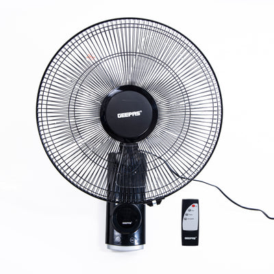 Geepas 16-Inch Wall Fan 60W - 3 Speed Settings with 7.5 Hours Timer | Wide Oscillation & Oveheat Protectio| Ideal for Home, Green House, Work Room or Office Use