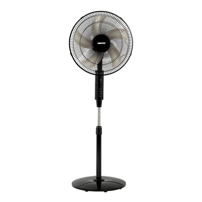 Geepas 16" Remote Control Stand Fan- GF9489| High Performance Fan with 3-Speed Controls, 5 Leaf Blades and Remote Control| Adjustable Tilt Angle, Height and Efficient Cooling| High Performance 60W Motor for High Speed Wind| 2 Years Warranty| Black