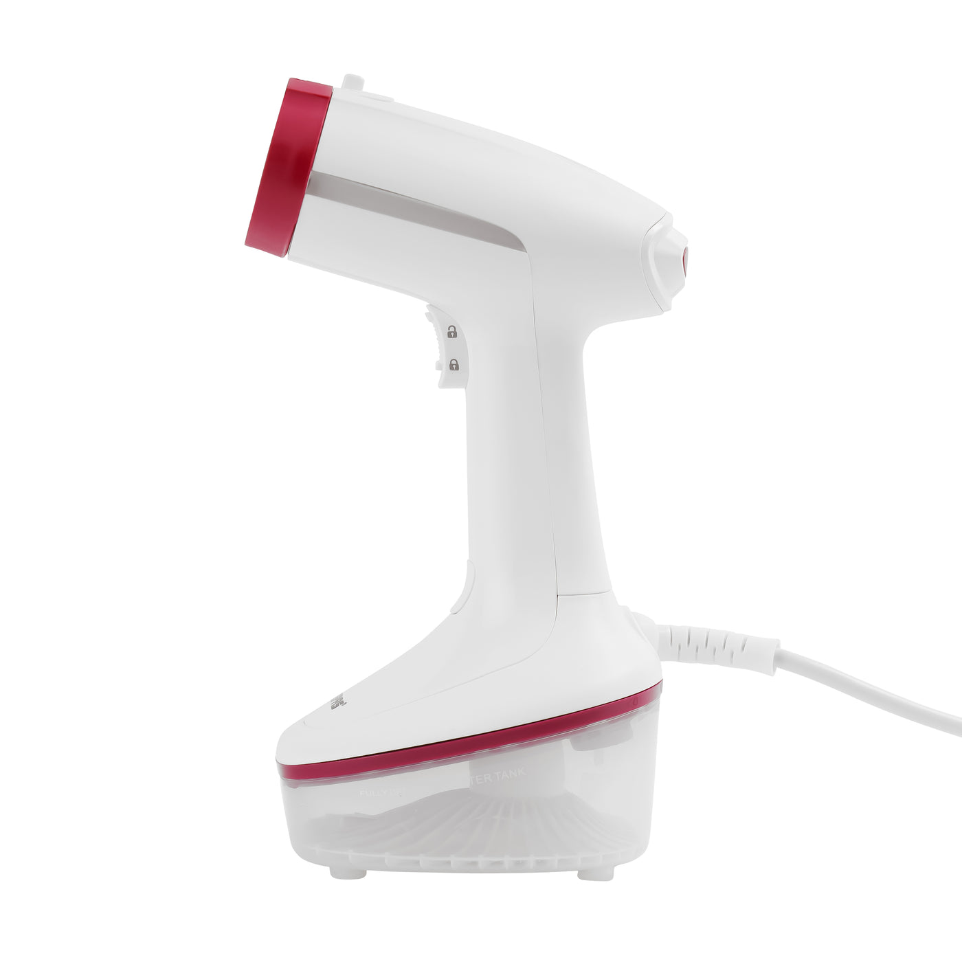 Geepas Handheld Garment Steamer- GGS25021| 1370-1630 W, Fast Heating with Auto Shut-Off| Suitable for All Kinds of Fabric and Safe for Delicate Fabrics| Equipped with Ceramic Head and Detachable Water Tank| White and Maroon, 2 Years Warranty