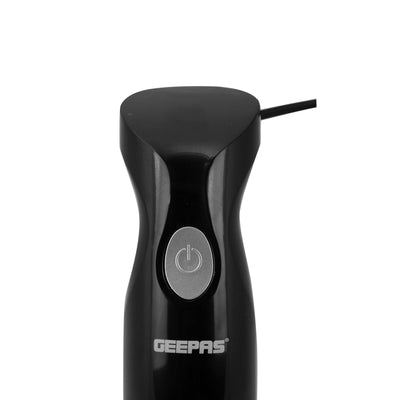 Geepas Hand Blender 200W, 2 Speed, Stainless Steel Blade, GHB6143 | Low Noise DC Motor | Detachable Stick | Ideal for Making Smoothies, Milk Shakes, Baby Food | Anti-Splash Blade Guard