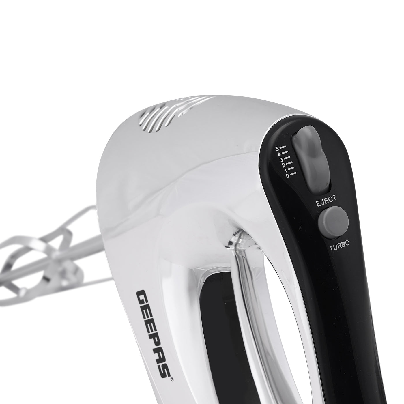 Geepas GHM6127 200W Hand Mixer -  5 Speed Function with Turbo, 2 Stainless Steel Beaters & Dough Hooks, Eject Button | 2 Years Warranty