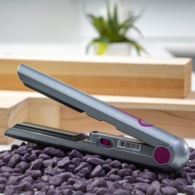 Geepas Rechargeable Hair Straightener- GHS86057 | Ceramic Coating Floating Plate, Electro Thermal Film | 1.5-2 Hours Charging Time and More Than 30 Minutes Run Time | Ergonomic Grip Handle, Portable Hair Brush| 2-Year Warranty, Silver