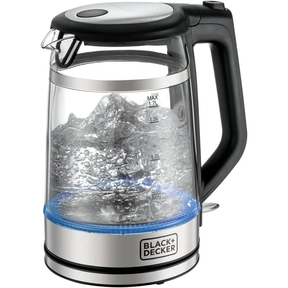 BLACK+DECKER Glass Kettle Double Wall 1.7L 2200W - GK220-B5, by BLACK+DECKER