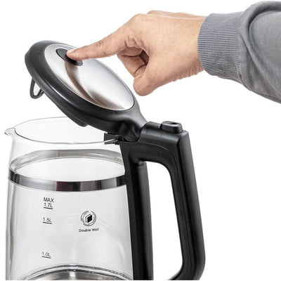 BLACK+DECKER Glass Kettle Double Wall 1.7L 2200W - GK220-B5, by BLACK+DECKER