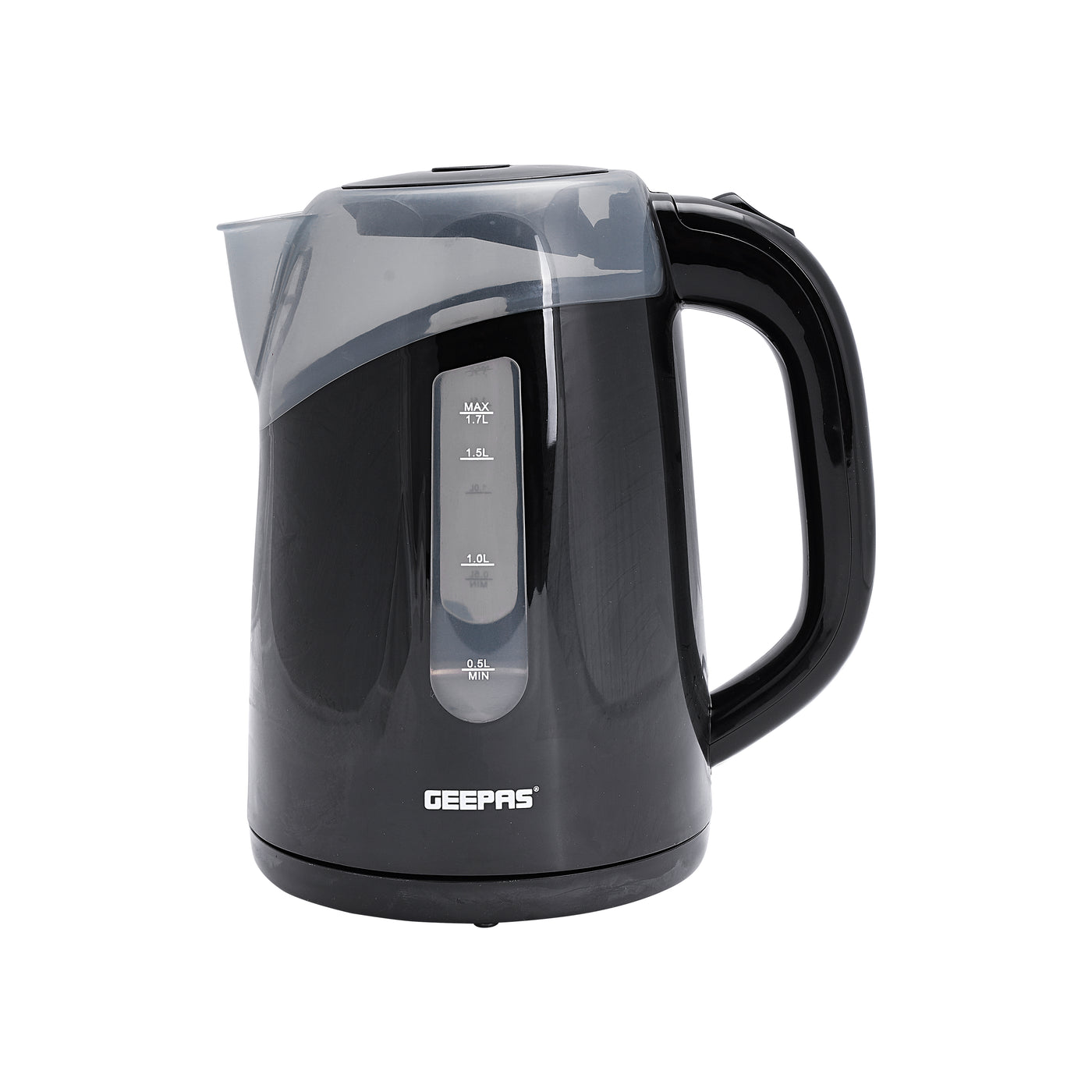 Electric Kettle, Plastic Water Kettle, Boil Dry Protection | Detachable Filter Spout | Automatic Lid Open Function 1.7 L 2200 W GK38027 Black/Clear