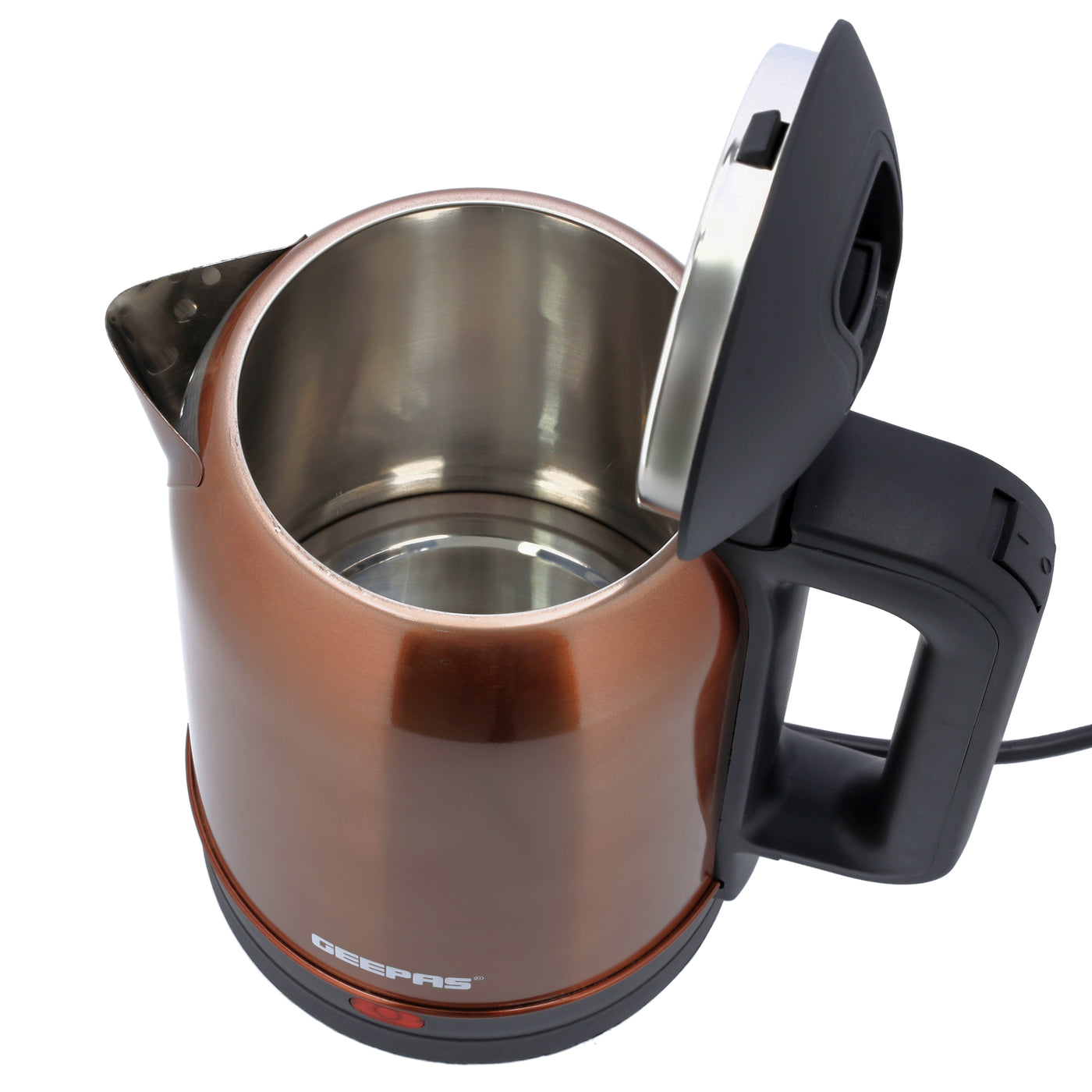 Geepas 1.8 L Stainless Steel Electric Kettle- GK38053| 360-Degrees Rotation, Boil Dry Protection and Automatic Cut-Off| Perfect for Boiling Water, Milk, Tea| 1500 W, Copper Color