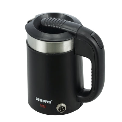 2-in-1 Double Layer Traveller's Kettle, 0.5L Kettle, GK38055 | 12V Portable Electric Car Kettle | Stainless Steel Coffee Mug with Cigarette Lighter Charger