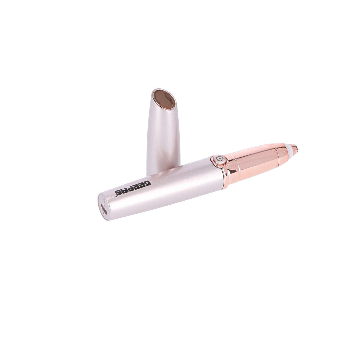 Geepas Eyebrow Trimmer- GLS86040| Ergonomic Design with Precision Tip and Comfortable Grip, Equipped with Built-In Light Indicator| Perfect for Salon and In-House Styling of Eyebrows| Rose Gold, 1-Year Warranty