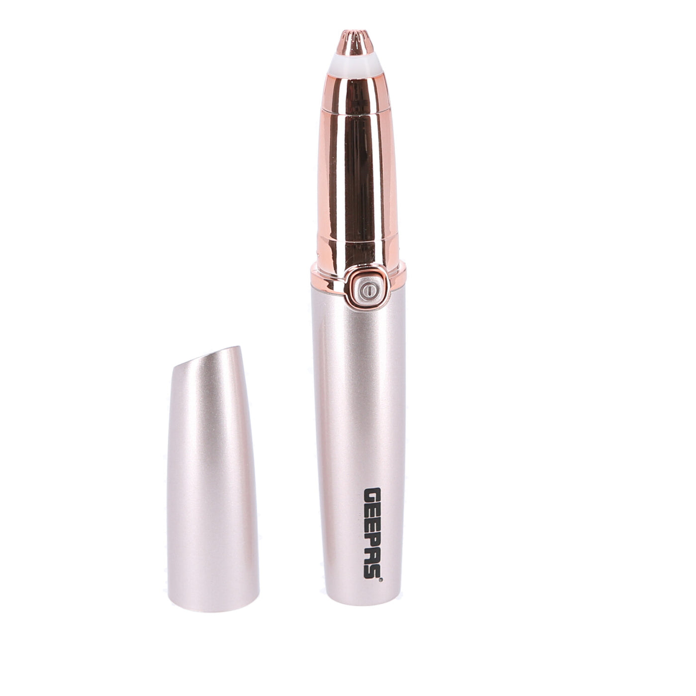 Geepas Eyebrow Trimmer- GLS86040| Ergonomic Design with Precision Tip and Comfortable Grip, Equipped with Built-In Light Indicator| Perfect for Salon and In-House Styling of Eyebrows| Rose Gold, 1-Year Warranty