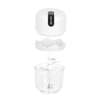 Geepas Wireless Mini Food Chopper - Portable Food Cutter Mincer for Dicing, Ginger, Chili, Fruits, Onions, Vegetable | Stainless Steel Blades, 300 ML | 2 Years Warranty