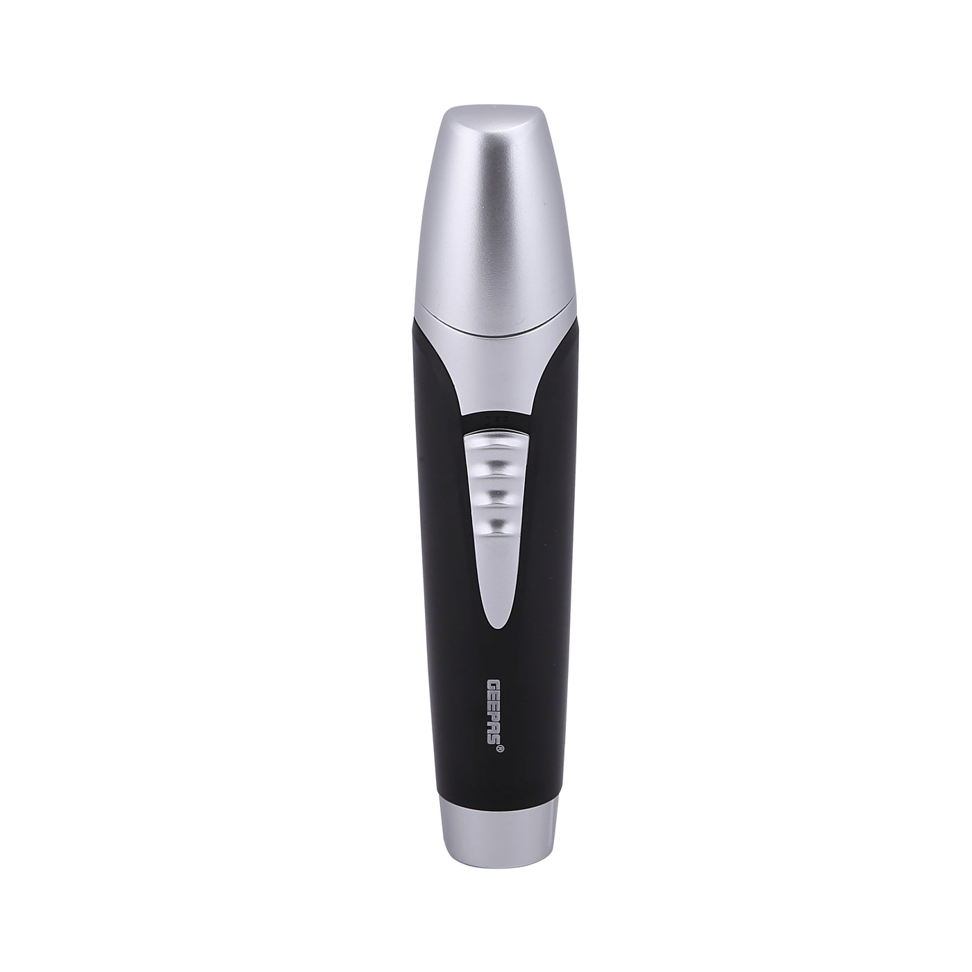 GNT8651 Nose And Ear Trimmer - Professional 2 in 1 Eyebrow, Facial Hair Trimmer With Cleaning Brush Black/Silver 3.4x3.2x14.2cm