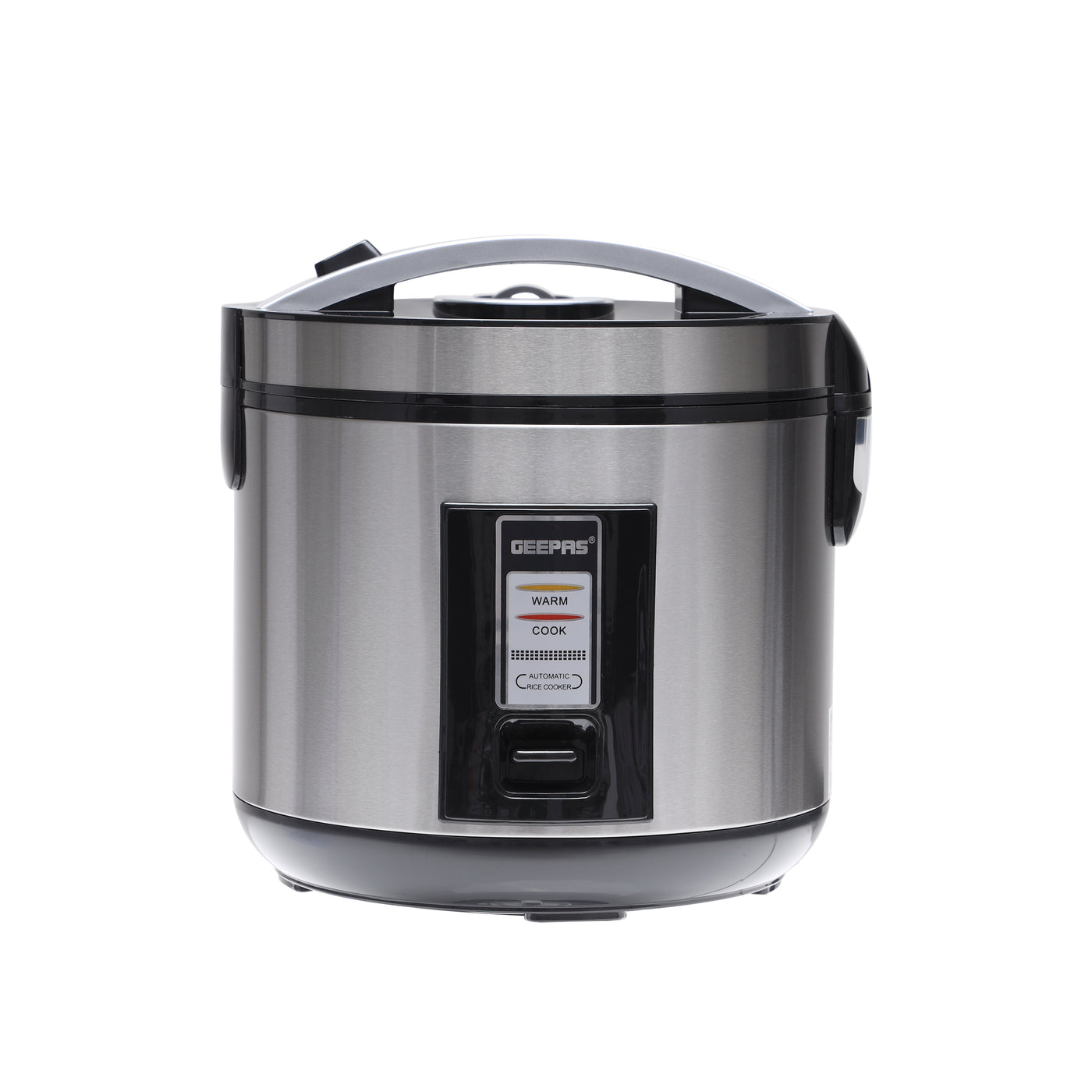 Geepas 1.8L Stainless Steel Rice Cooker- GRC4330| 700W, Non-Stick Inner Pot, Stainless Steel Body, Plastic Steamer | Cook/Steam/Keep Warm Functions, Make Rice and Steam Healthy Vegetables | 2-Year Warranty