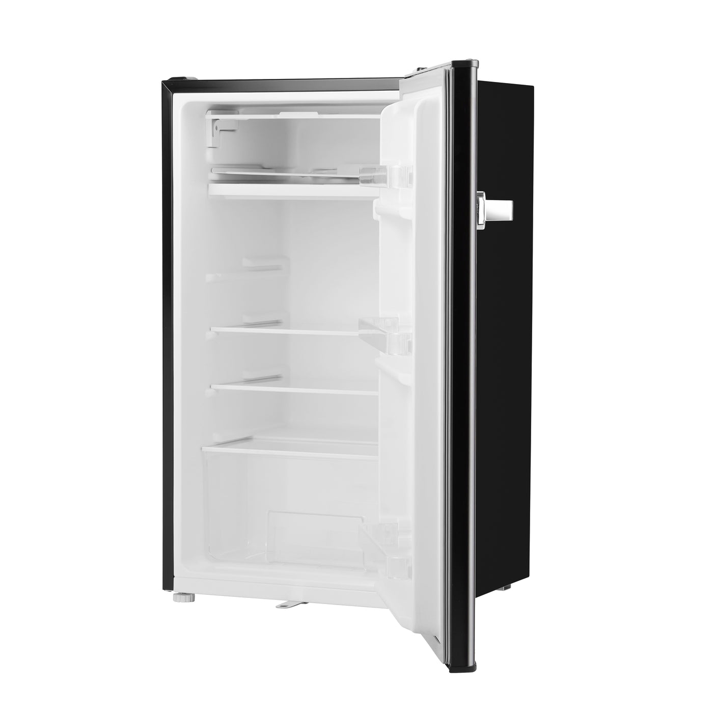 Geepas Single Door Mini Defrost Refrigerator-GRF1212BXE| Mini Fridge in Retro Design, Low Noise and Low Voltage| Quick Cooling and Easy Cleaning| Black, 1 Year Warranty