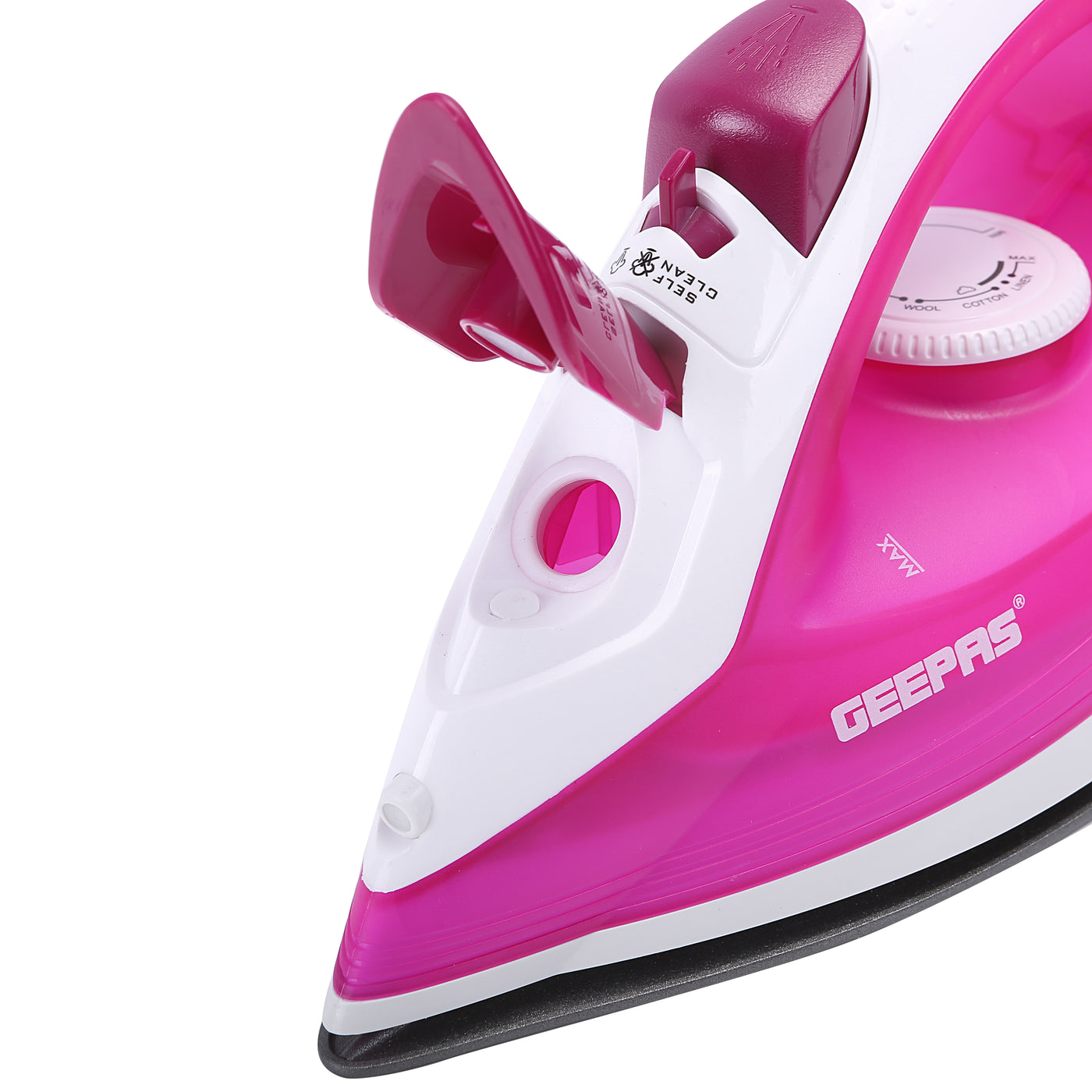 Geepas GSI7808 Steam Iron- Non-Stick Coating Plate 1300W & Adjustable Thermostat Control | 210ML Water Tank & Steam Shot for Crease Free Clothes | 2 Years Warranty