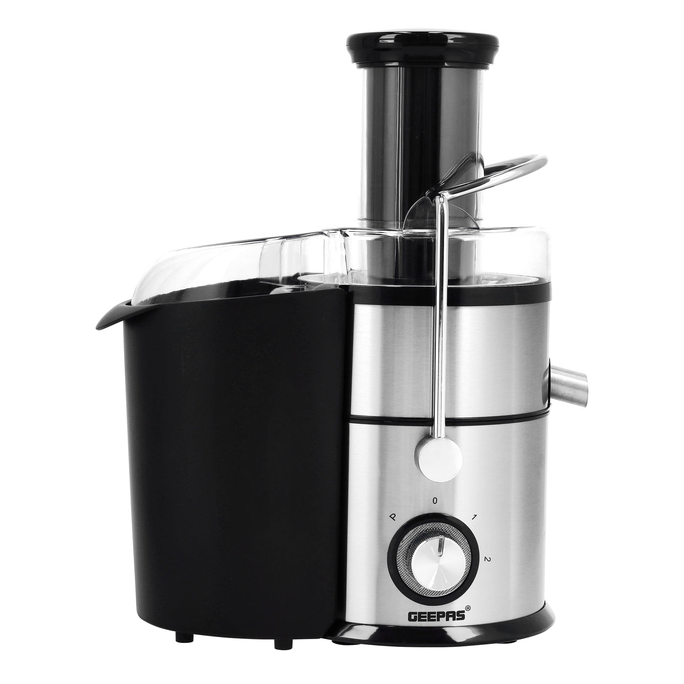 Geepas 4-in-1 Juicer Blender, 75mm Wide Feeding Chute | GSB44049 | 2.2L Pomace Container | 2 Speed with Pulse Function | 1L Glass Blender & Juice Jug | Safety Interlock | 800W Motor