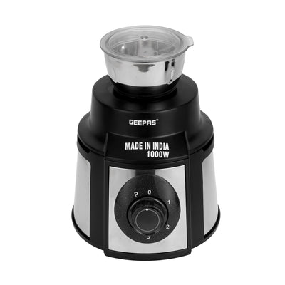 5 in1 Blender/ Mixer Grinder, Sturdy Stainless Steel Finish Body, Super Efficient Sharp Blades, Unbreakable Polycarbonate Jar Caps, Stainless Steel Polished Jar, Powerful Copper Motor 1.5 L 1000 W GSB44108 Black & silver