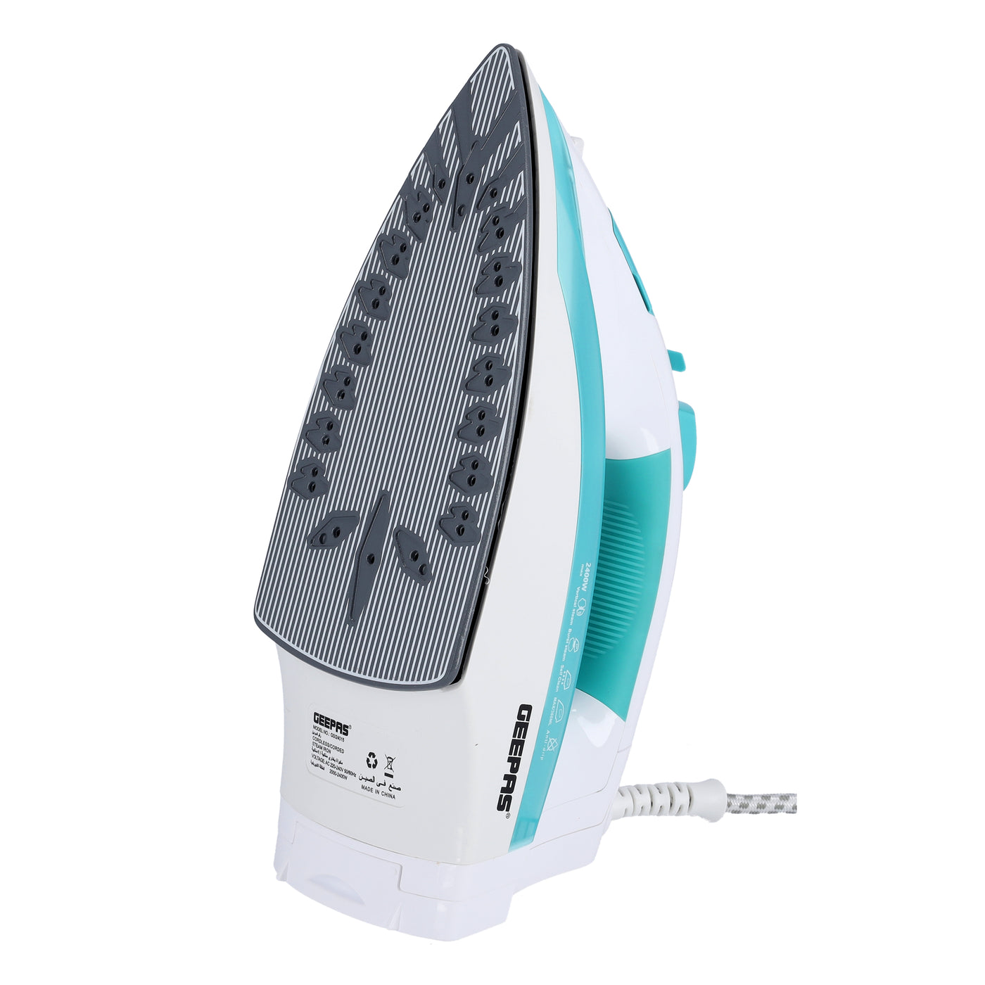 Geepas Cordless/Corded Steam Iron- GSI24015| Wet and Dry Steam Iron Box with Ceramic Soleplate and Self-Cleaning Function| Handy Design with Powerful Burst Steam, Anti-Drip Function| Suitable for All Kinds of Fabric, 2000-2400 W Power