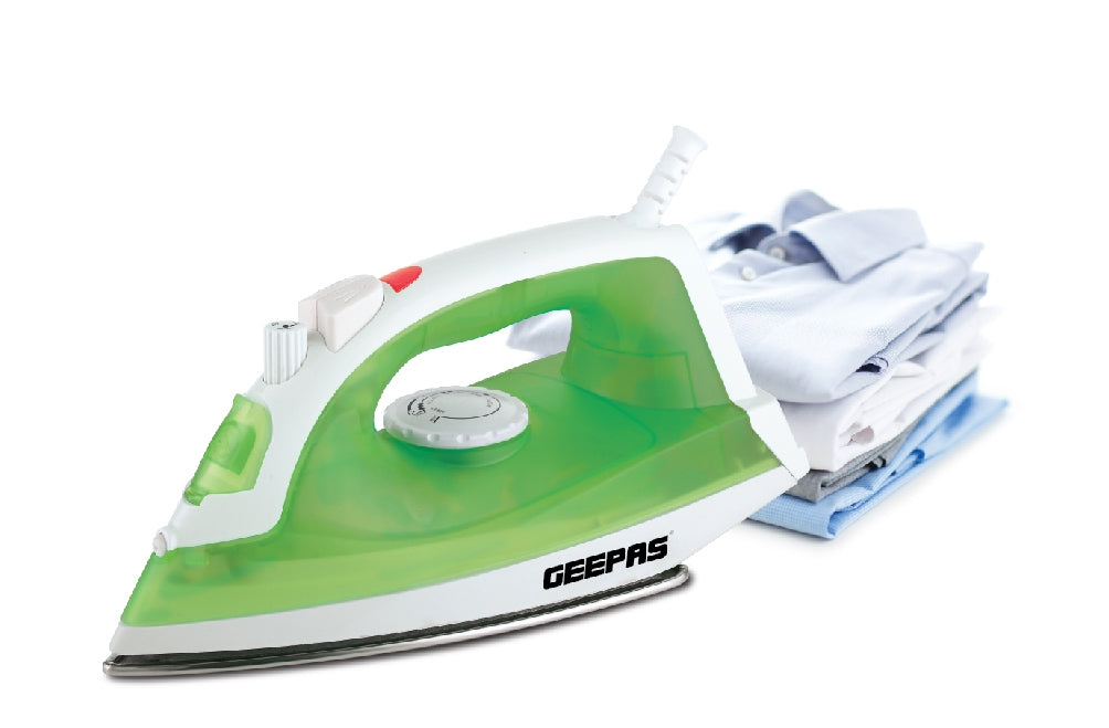 Geepas GSI7783 1600W Multifunctional Steam Iron| For Crisp Ironed Clothes - Non-Stick Soleplate, Wet/Dry Function & with Temperature Control, 140 ML capacity- Dry/Steam Burst/Steam/Vertical Steam/Spray Function - 2 Years Warranty