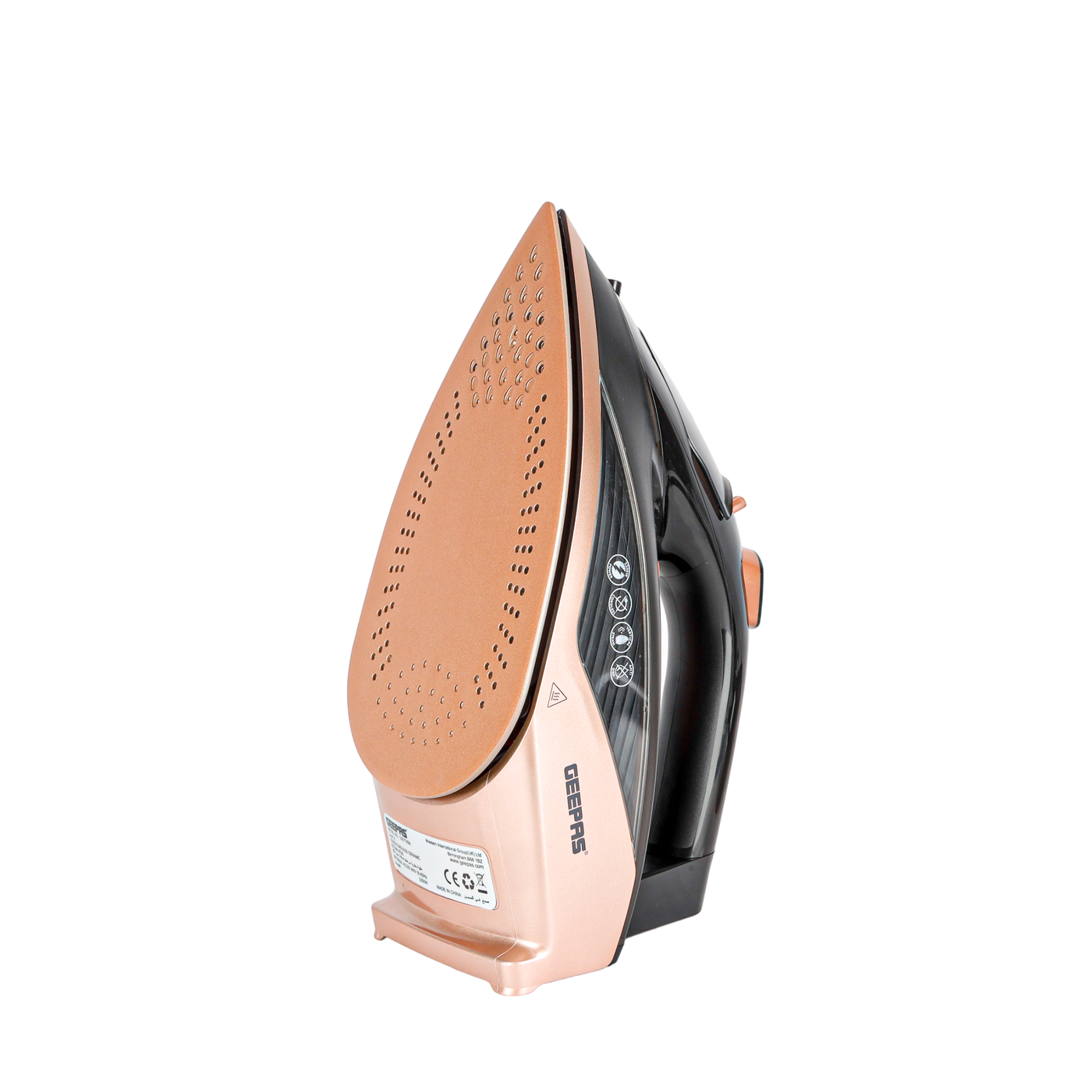 Geepas Steam Iron- GSI7785/ Cord and Cordless Use, Ironing Box with Ceramic-Coated Soleplate and Self-Cleaning Function/ Comfortable Handle and Handy Design with Multiple Functions/ 350 ml Water Tank, Suitable for All Kinds of Fabric, 2200 W Power