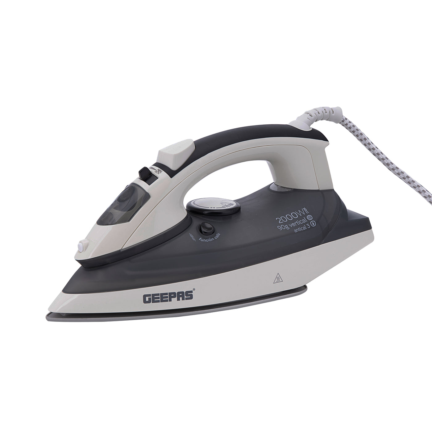 Geepas GSI7788 Ceramic Steam Iron 2000W- Temperature Control for Wet/Dry Crease Free Ironing | Steam Function & Self Cleaning Function | 2 Years Warranty