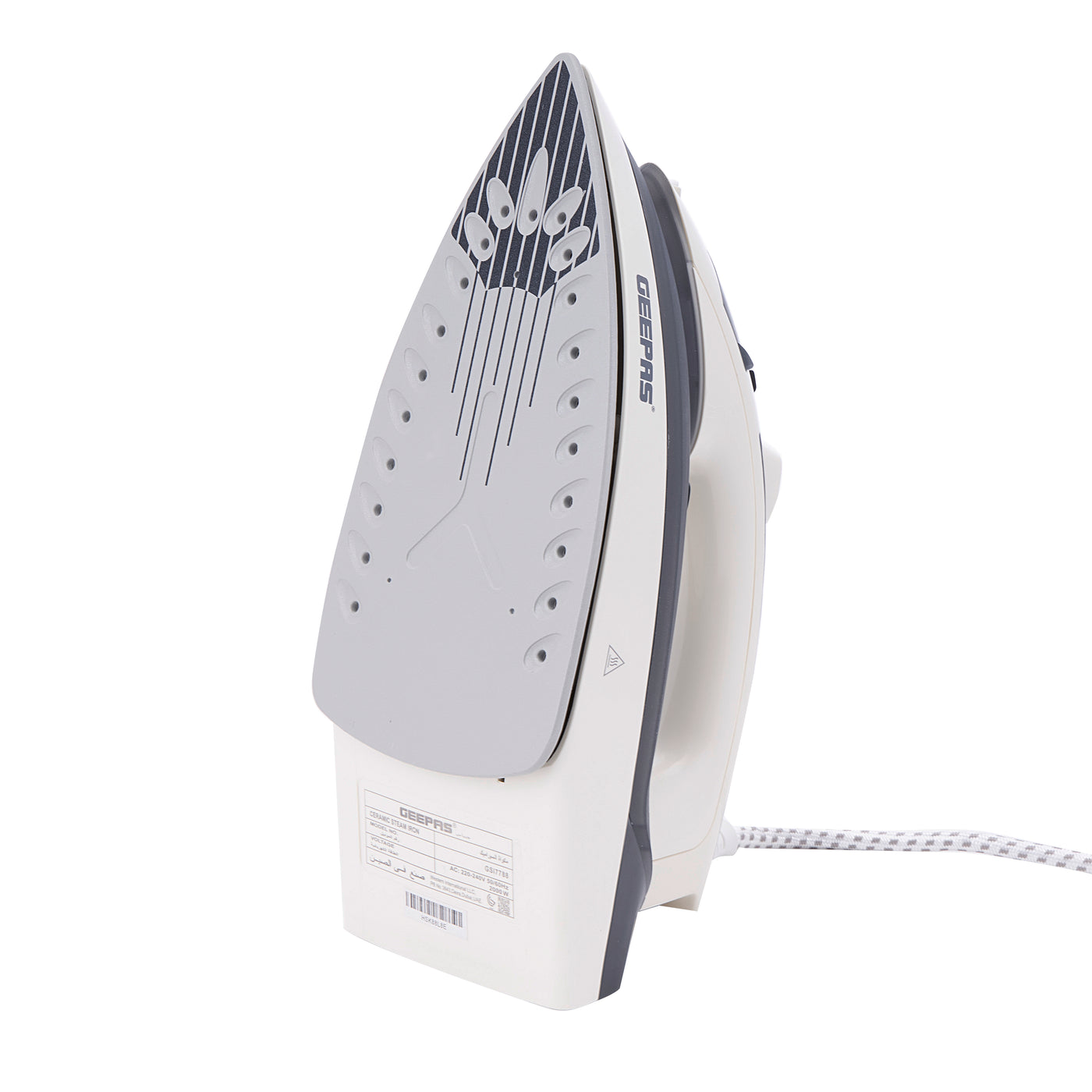 Geepas GSI7788 Ceramic Steam Iron 2000W- Temperature Control for Wet/Dry Crease Free Ironing | Steam Function & Self Cleaning Function | 2 Years Warranty