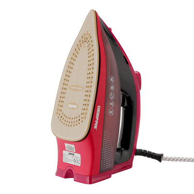 Geepas Digital Steam Iron- GSI7813| Dry and Steam Iron Box with Digital Temperature Control and Auto Shut Off Function| Compact and Handy Design| Suitable for All Kinds of Fabric| Anti-Drip and Anti-Calc System| 2 Years Warranty| Maroon