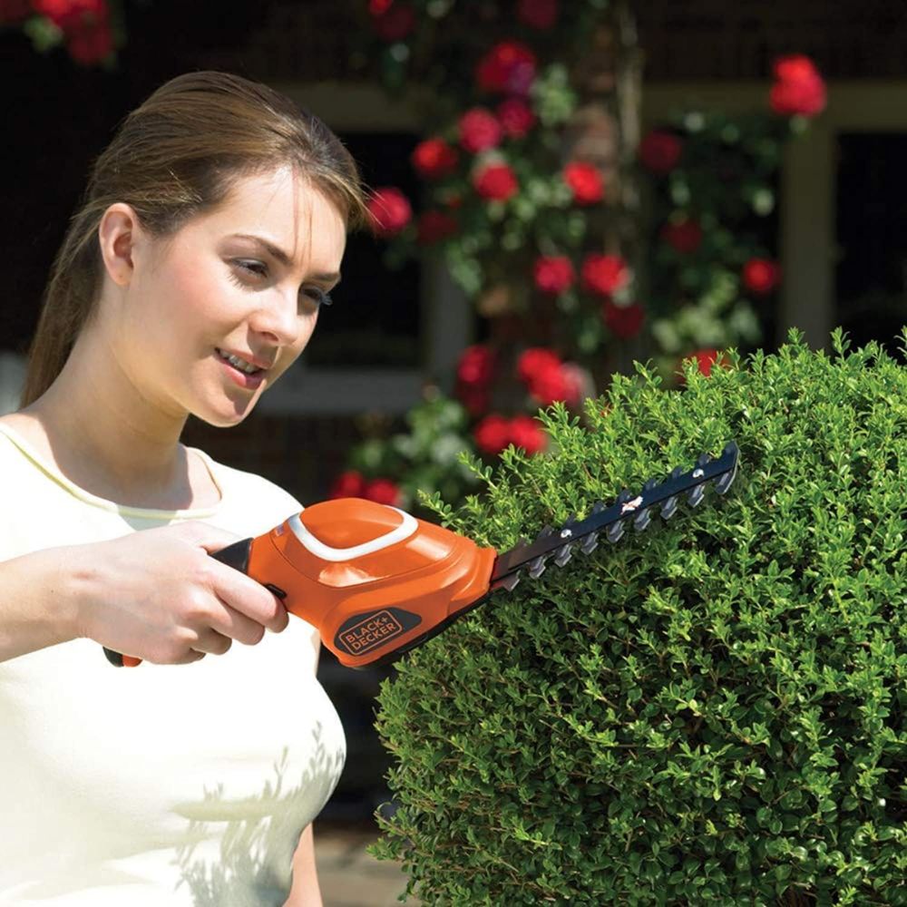 7V Li-Ion Cordless Garden Shear Shrubber Kit with 2 Blades for Box Hedges and Lawn Hedges