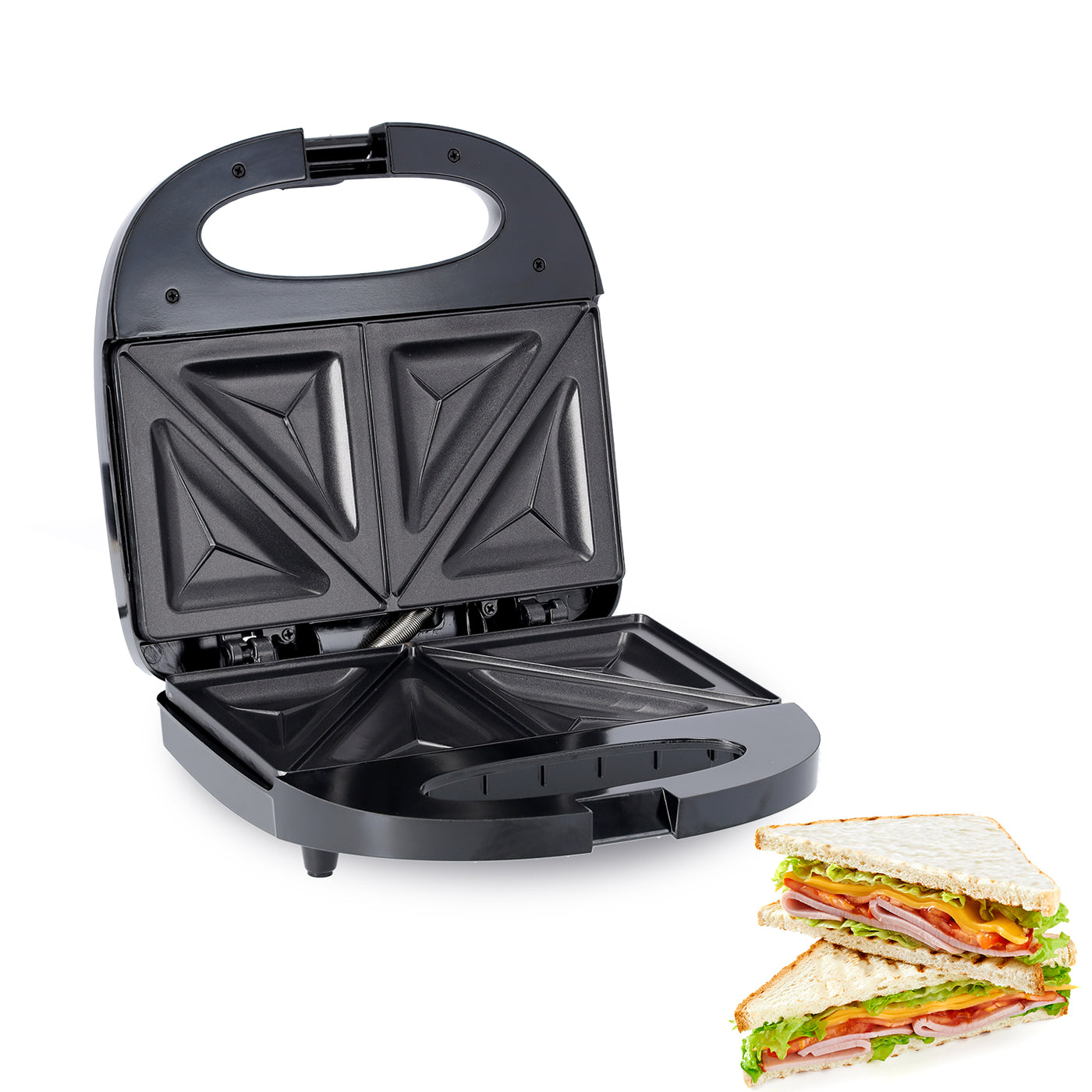 Portable Powerful 2 Slice Grill Maker with Non-Stick Plates 700W  with Non-Stick Plates GGM6002 Geepas