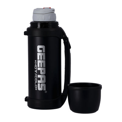 Geepas GSVF4116 Vacuum Flask, Stainless Steel Vacuum Bottle, 0.8L- Keep Hot & Cold Antibacterial topper & Cup - Perfect for Outdoor Sports, Fitness, Camping, Hiking, Office, School | 2 Years Warranty