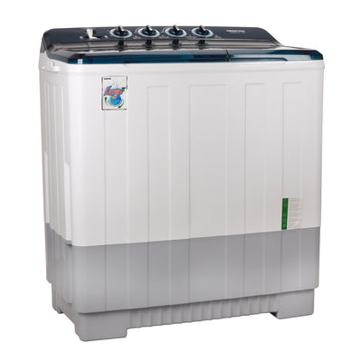 Geepas 18 KG Twin Tub Semi-Automatic Washing Machine- GSWM6491| High Back Control Panel and Semi-Automatic Top Load Washing Machine, Big Pulsator| Highly Efficient with Magic Filter Classic Design, Spin Capacity: 10 KG| White, 2 Years Warranty