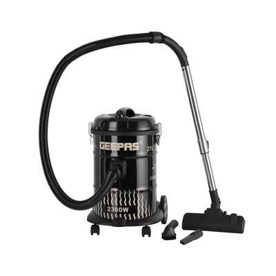 Geepas 21 L Dry and Blow Vacuum Cleaner- GVC2592| 2300W Stainless Steel Drum Tank with Powerful Copper Motor| Comfortable Handle, Rolling wheels with Easy Parking Nozzle and Dust Full Indicator | 2-Year Warranty