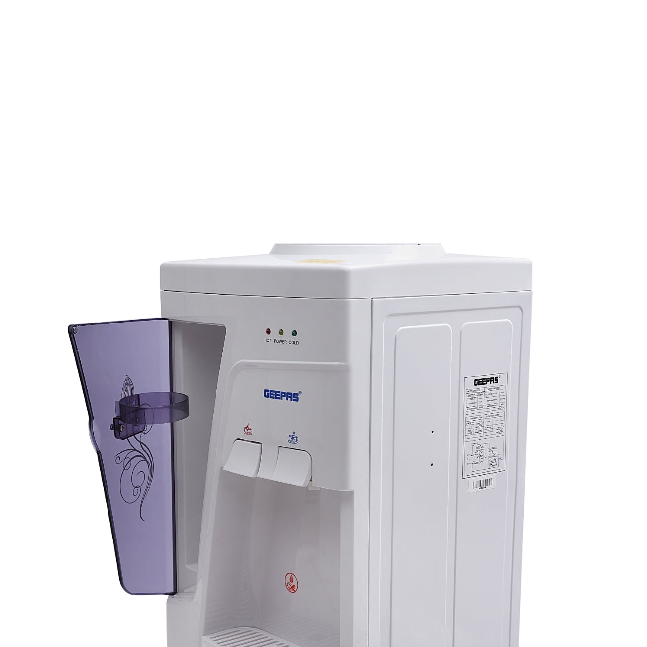 Geepas GWD8359 Water Dispenser - Hot & Cold Water Dispenser - Stainless Steel Tank, Compressor Cooling System, Child Lock - 2 Tap - 2 In 1 Water Dispenser - 1L Hot and 2.8L Cold Water Capacity