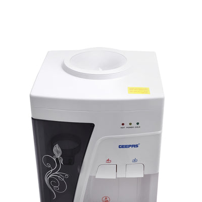 Geepas GWD8359 Water Dispenser - Hot & Cold Water Dispenser - Stainless Steel Tank, Compressor Cooling System, Child Lock - 2 Tap - 2 In 1 Water Dispenser - 1L Hot and 2.8L Cold Water Capacity