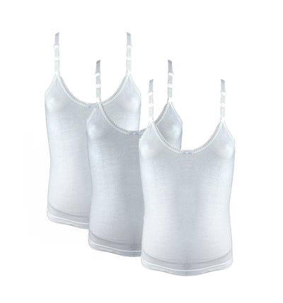 Alphabet Girls Camisole  White 6 Pack (5/6yrs)