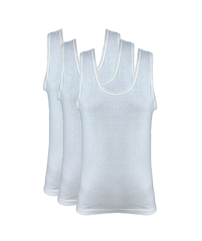 Alphabet Girls Vest  White 6 Pack (9/10yrs)