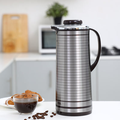 Geepas GVF5260 Vacuum Flask -  Coffee Heat Insulated Thermos 1.6L  for Keeping Hot/Cold Long Hour Heat/Cold Retention, Multi-Walled Vacuum for Coffee, Hot Water, Tea, Beverage | Ideal for Social Occasion, Commercial & Outings