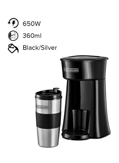 Brown Box  Coffee Machine, 650W, 360Ml Travel Mug